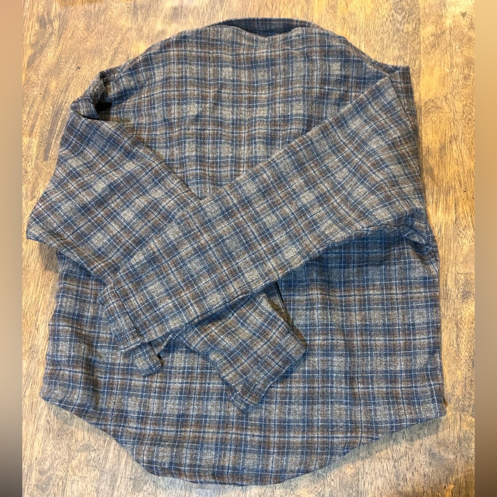 Vintage Wool-Blend Plaid Pullover Shirt | Cabin Core | Unbranded - Picture 3 of 5